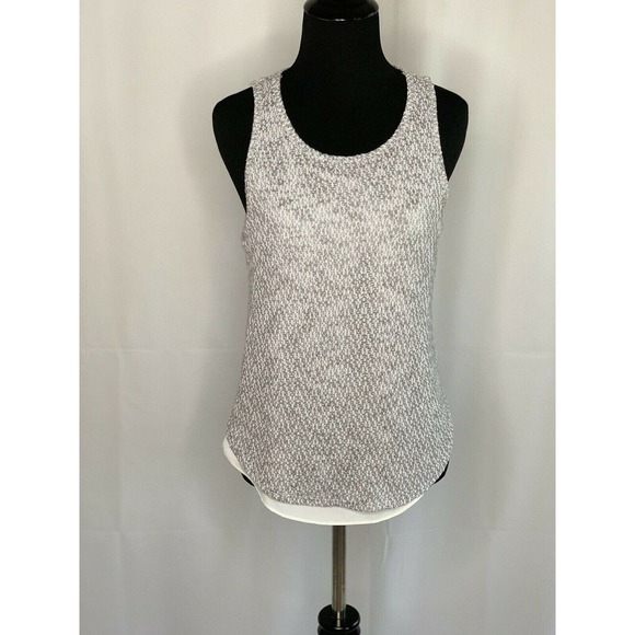 BAR III Gray White Layered Look Knit Tank Top XS - Picture 6 of 6